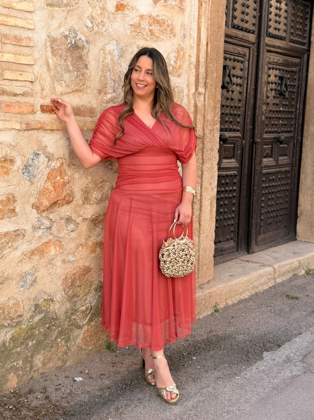 Vestido midi terracota | Ariadna
