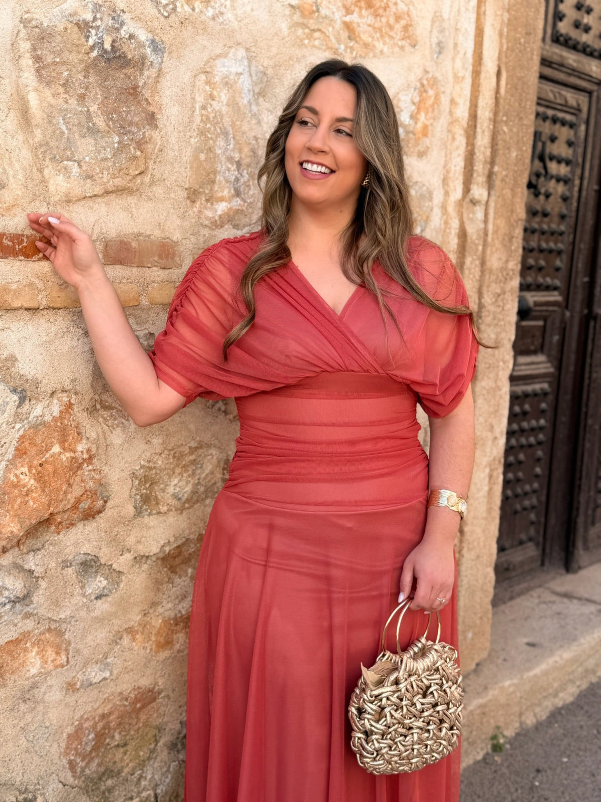 Vestido midi terracota | Ariadna