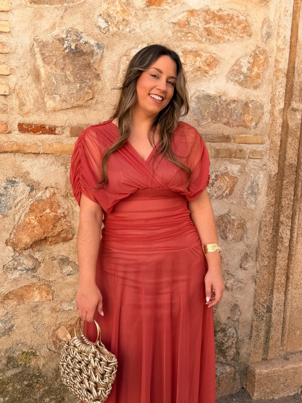 Vestido midi terracota | Ariadna