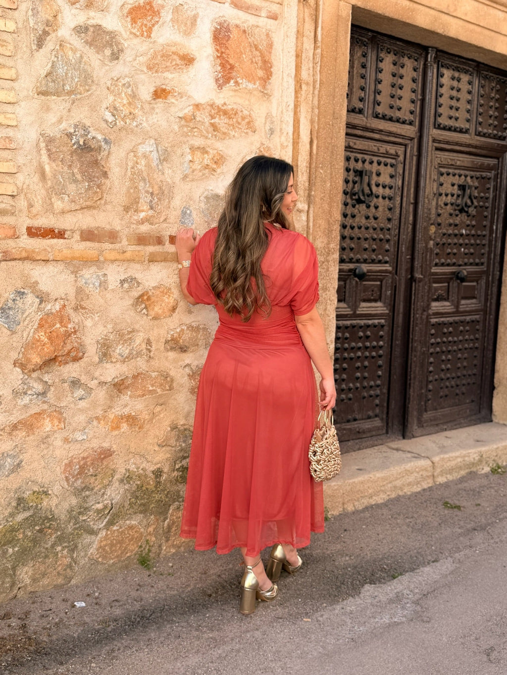 Vestido midi terracota | Ariadna