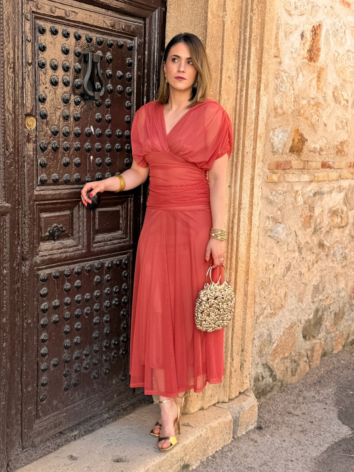 Vestido midi terracota | Ariadna