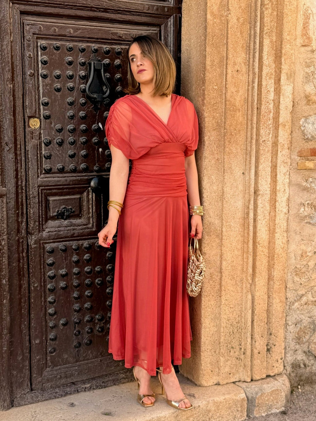 Vestido midi terracota | Ariadna