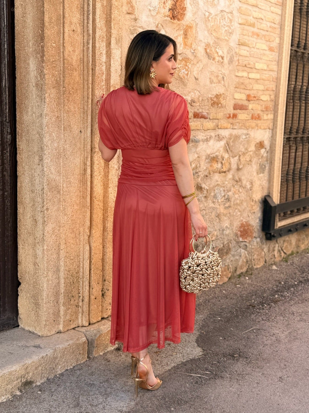 Vestido midi terracota | Ariadna
