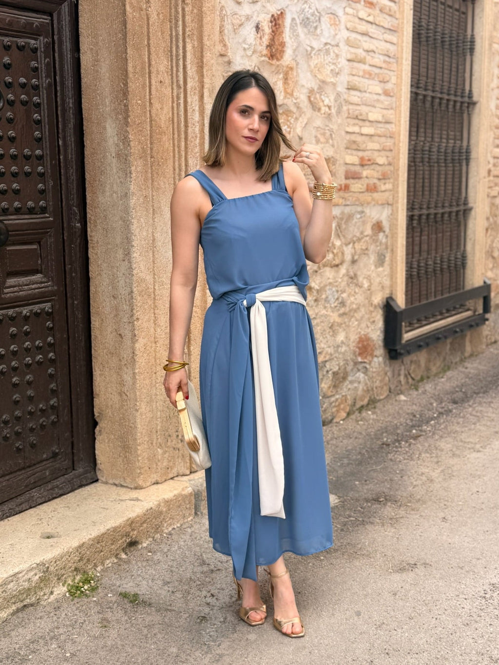 Conjunto top y falda azul | Pétalo