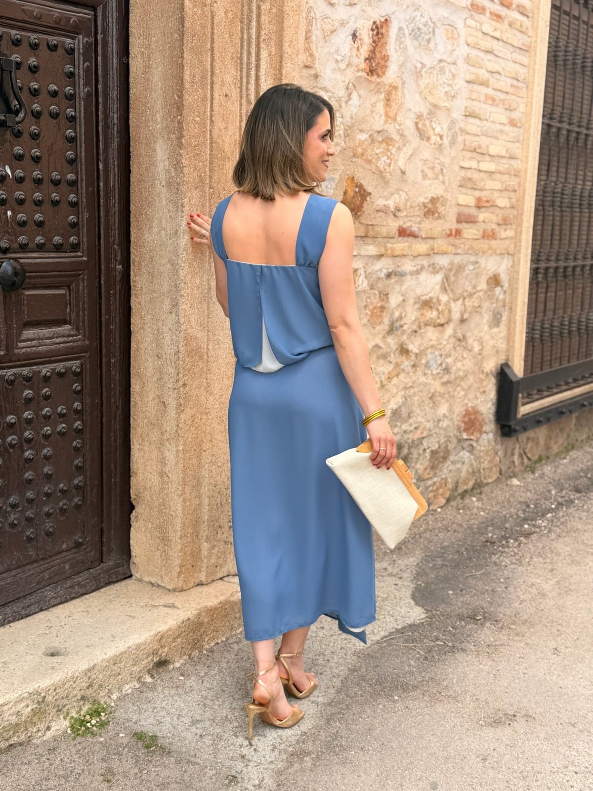 Conjunto top y falda azul | Pétalo