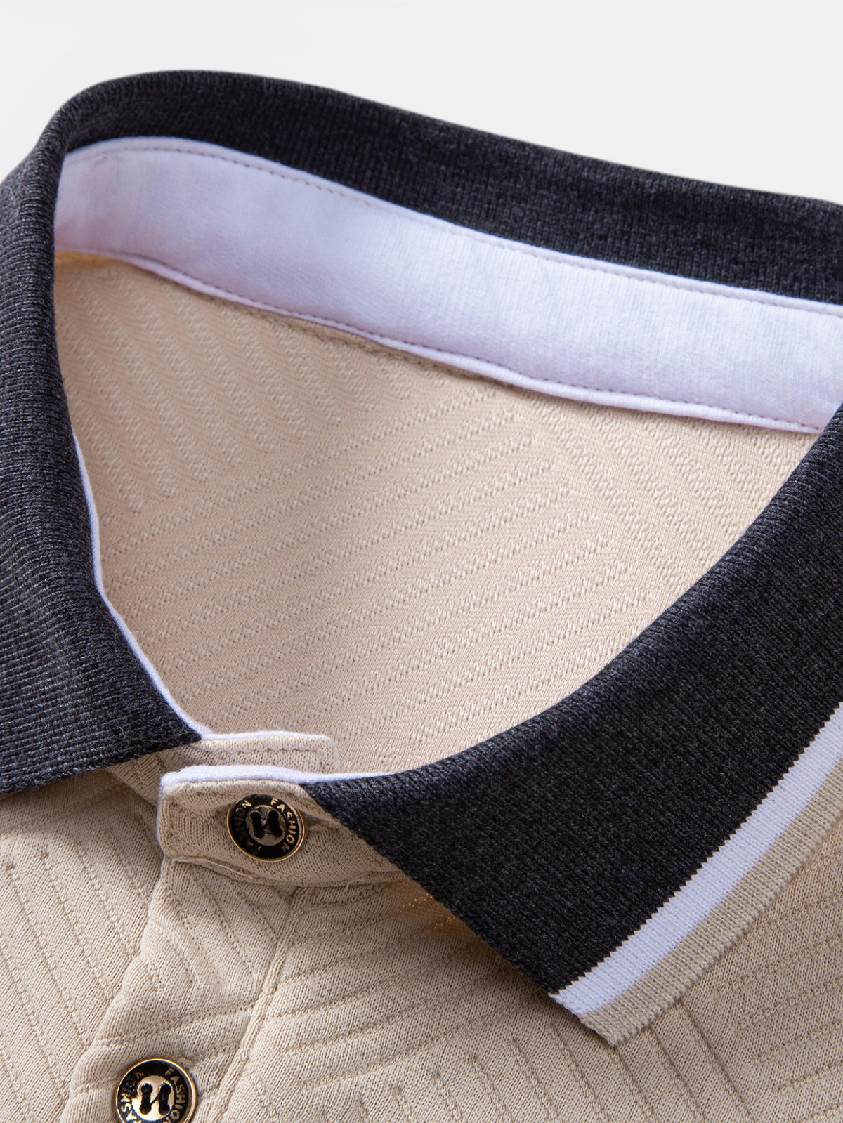 Camisa Polo de jacquard con rayas y ribete en contraste