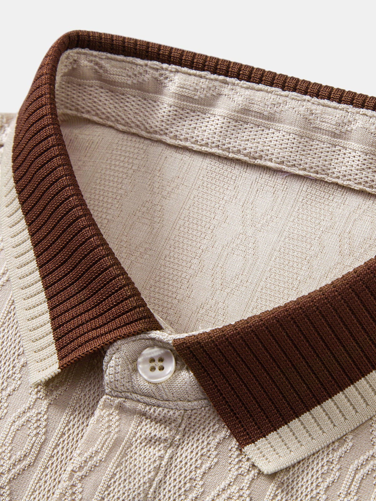 Camisa Polo de punto con textura y ribete en contraste