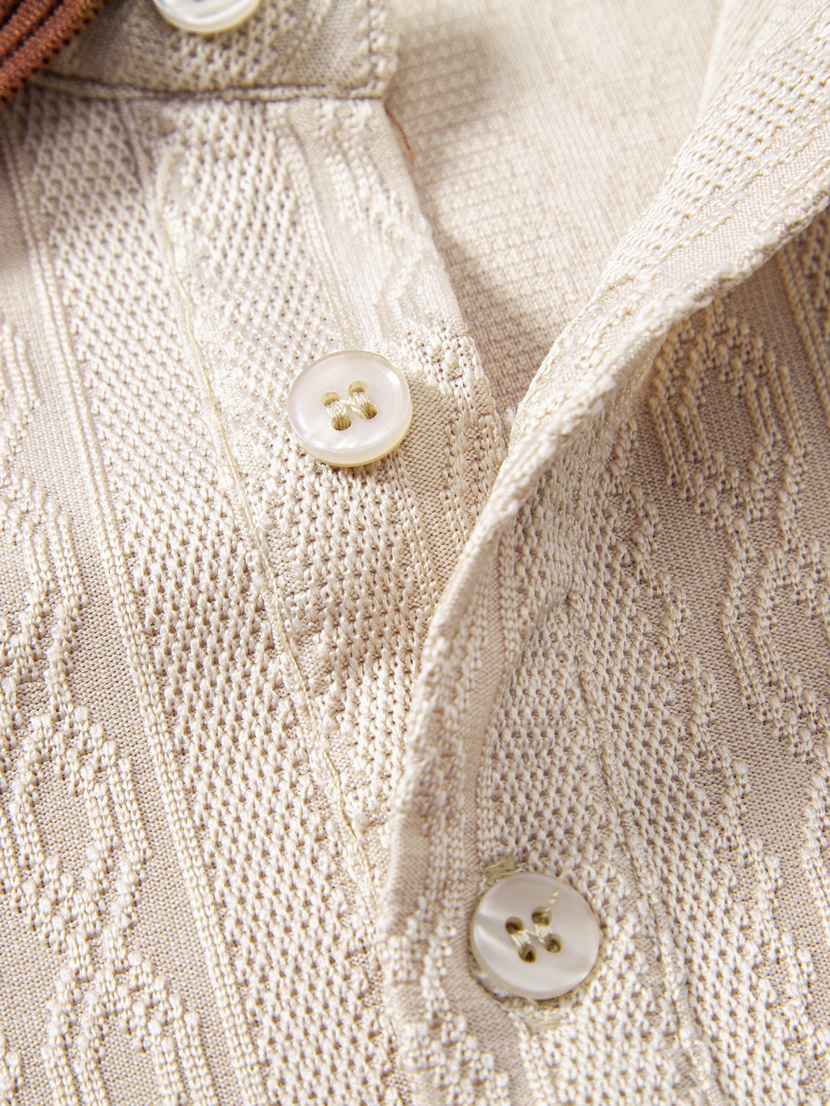 Camisa Polo de punto con textura y ribete en contraste