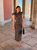 Vestido midi lunares marrón | Camila