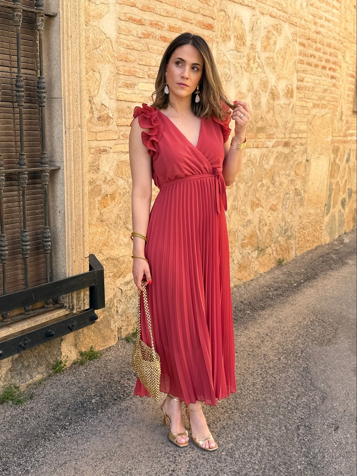 Vestido gasa terracota | Savia