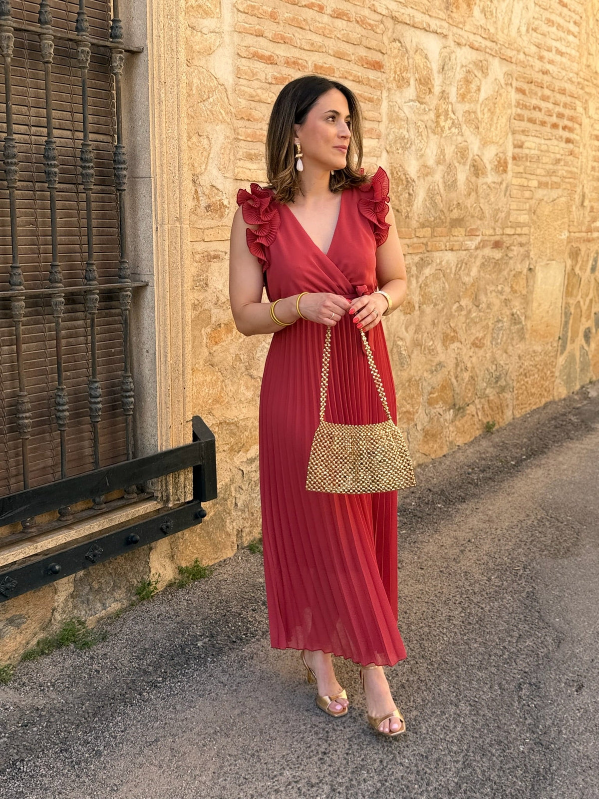 Vestido gasa terracota | Savia