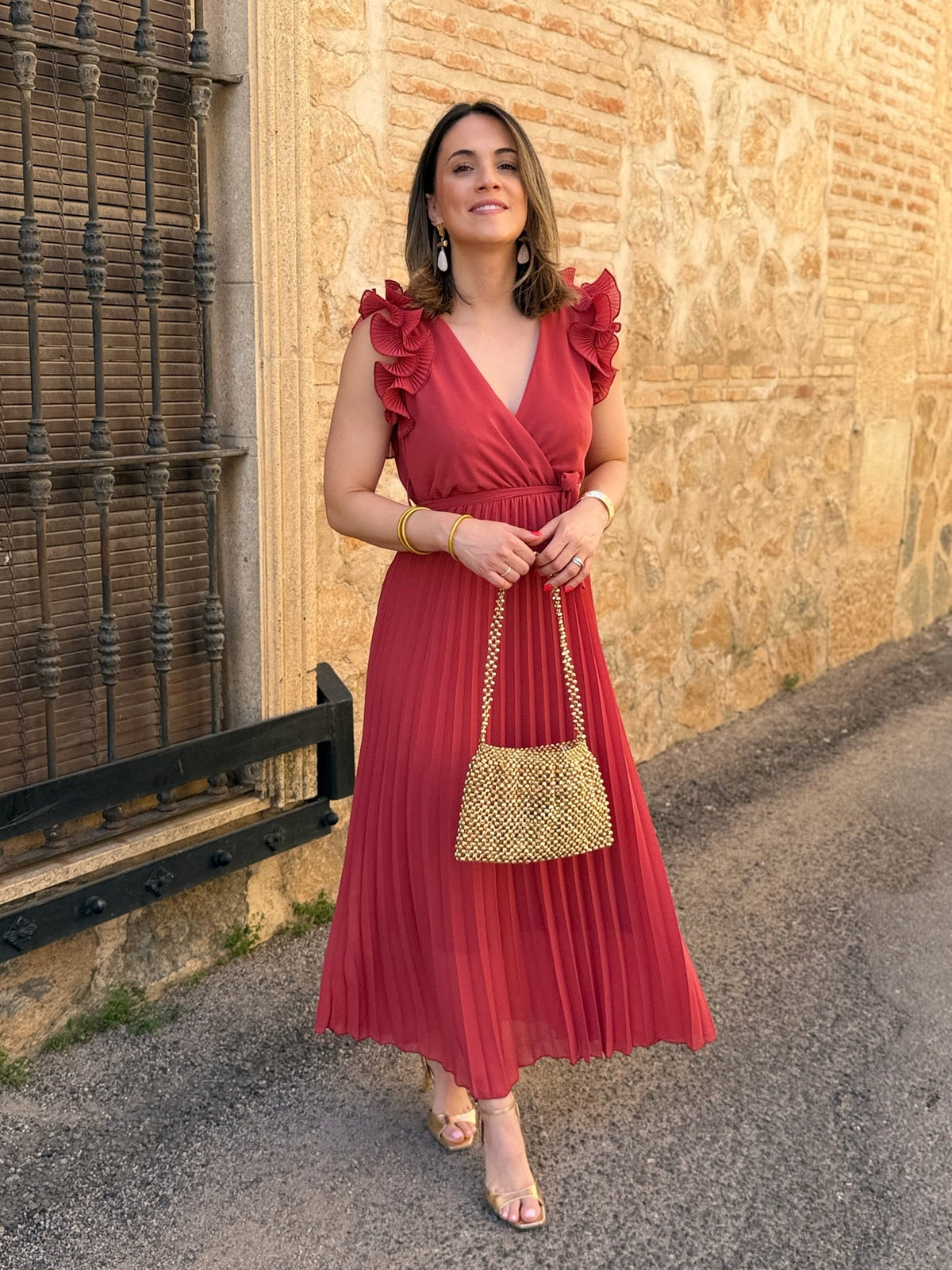 Vestido gasa terracota | Savia