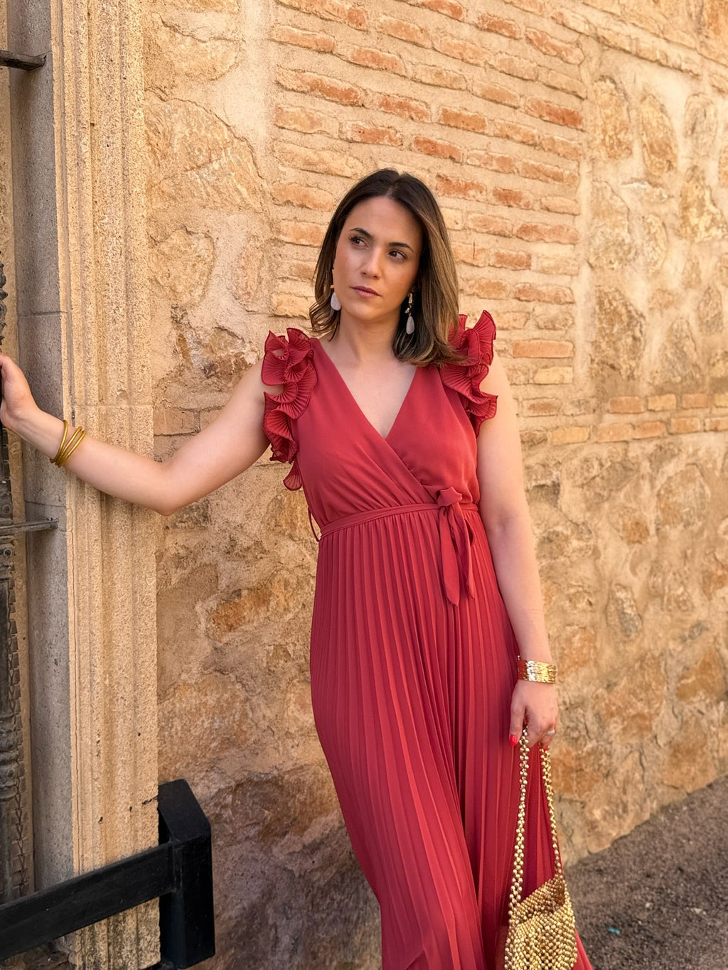 Vestido gasa terracota | Savia