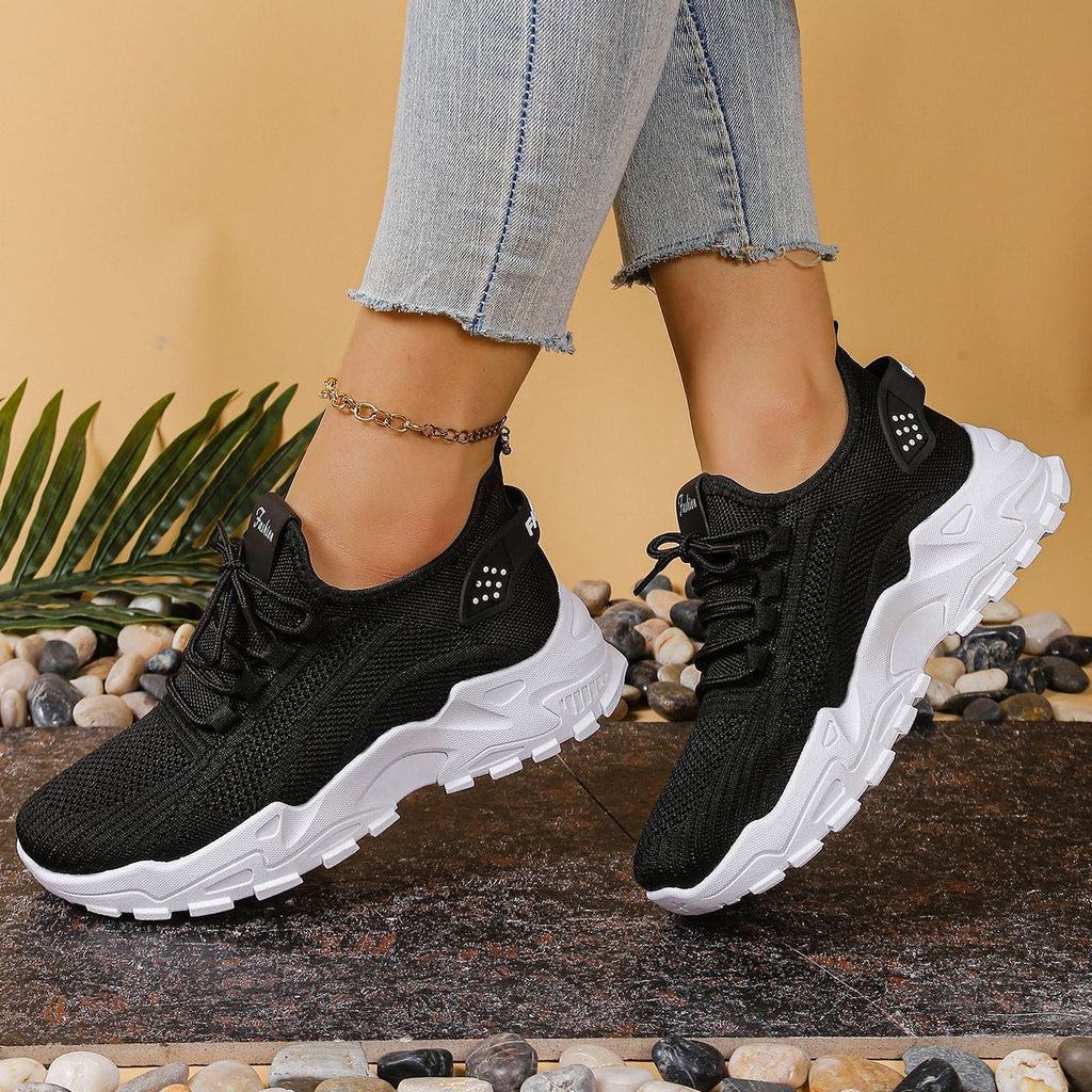 Zapatillas chunky de punto ligeras y transpirables