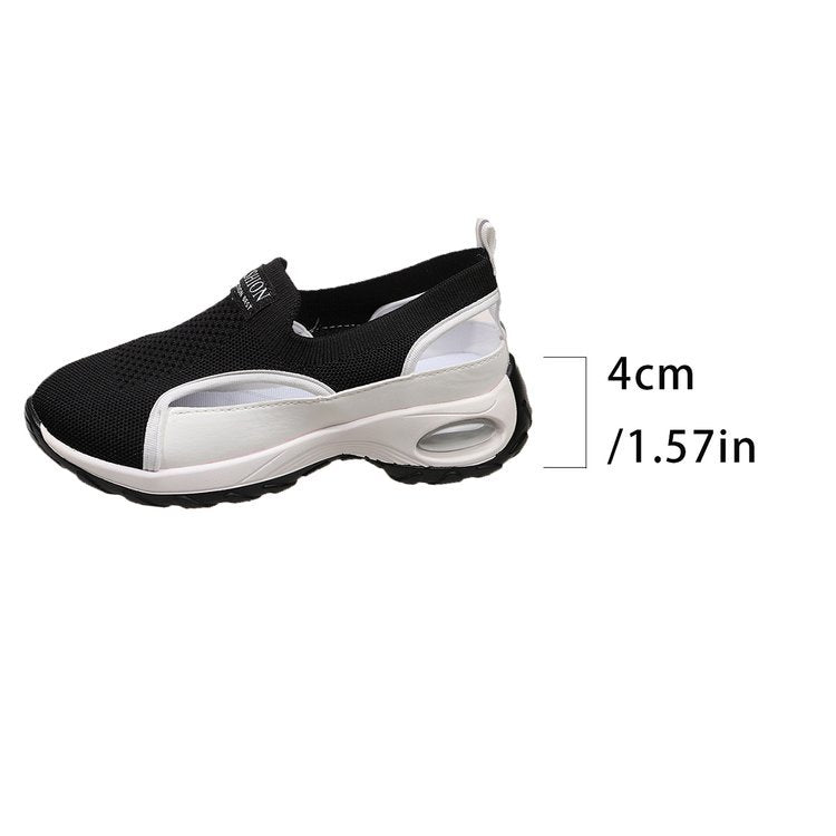 Zapatillas de malla transpirable sin cordones con plataforma