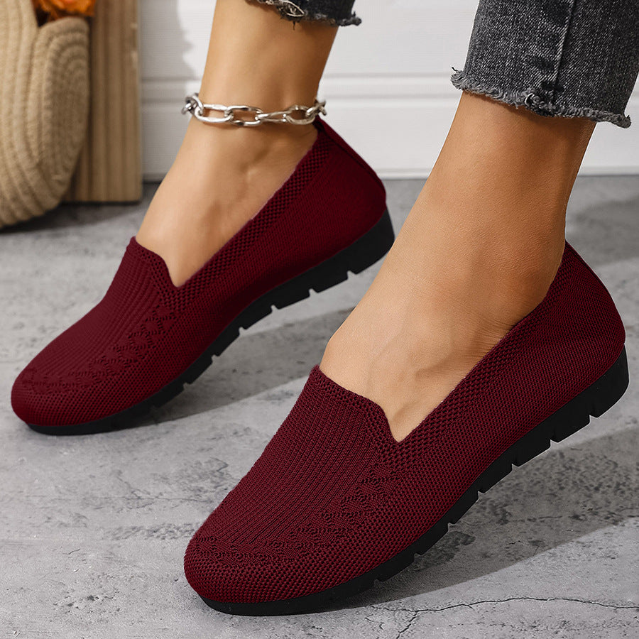 Zapatillas ligeras de punto sin cordones para el día a día