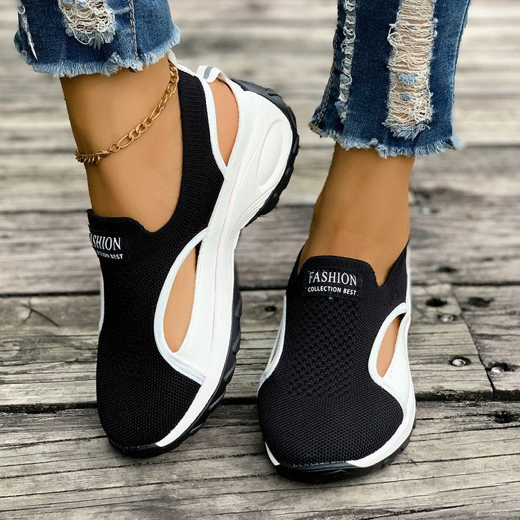 Zapatillas de malla transpirable sin cordones con plataforma