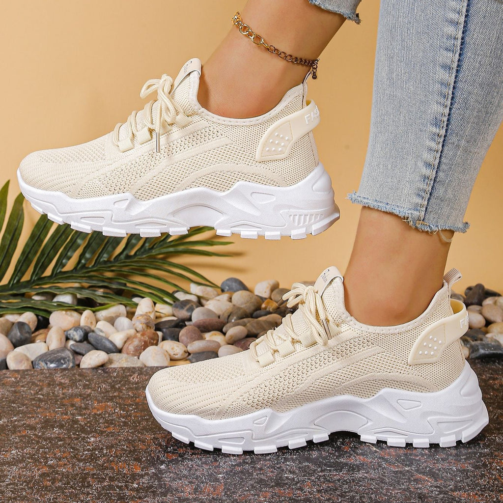 Zapatillas chunky de punto ligeras y transpirables