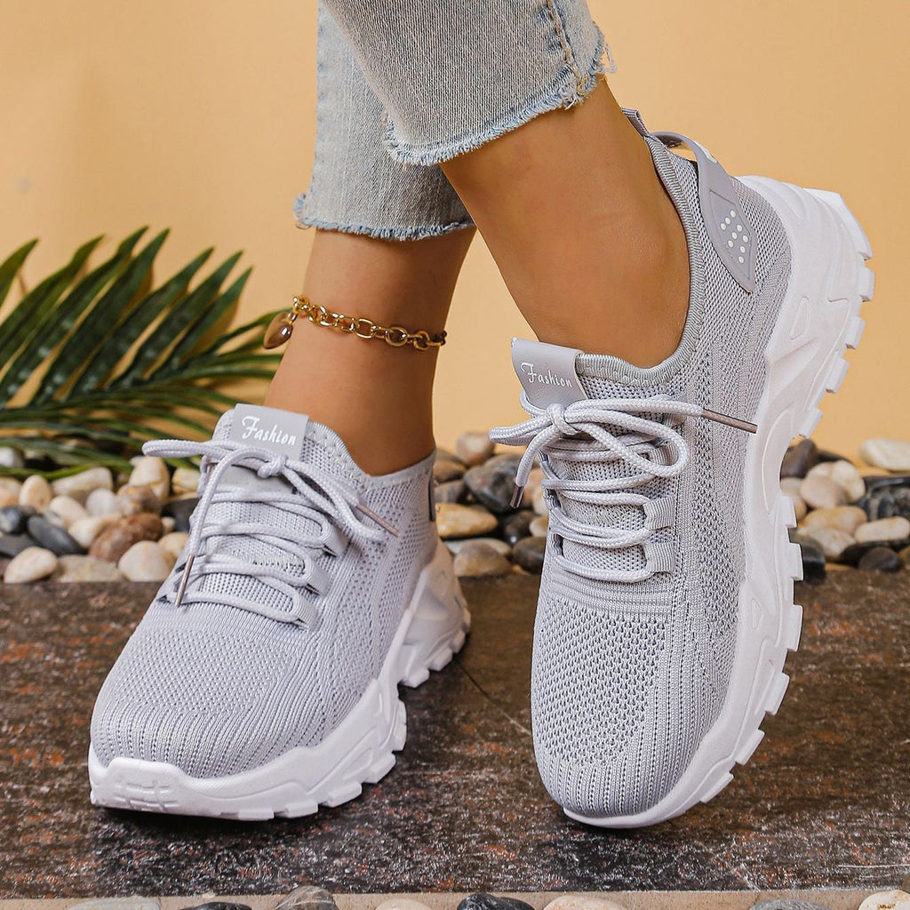 Zapatillas chunky de punto ligeras y transpirables