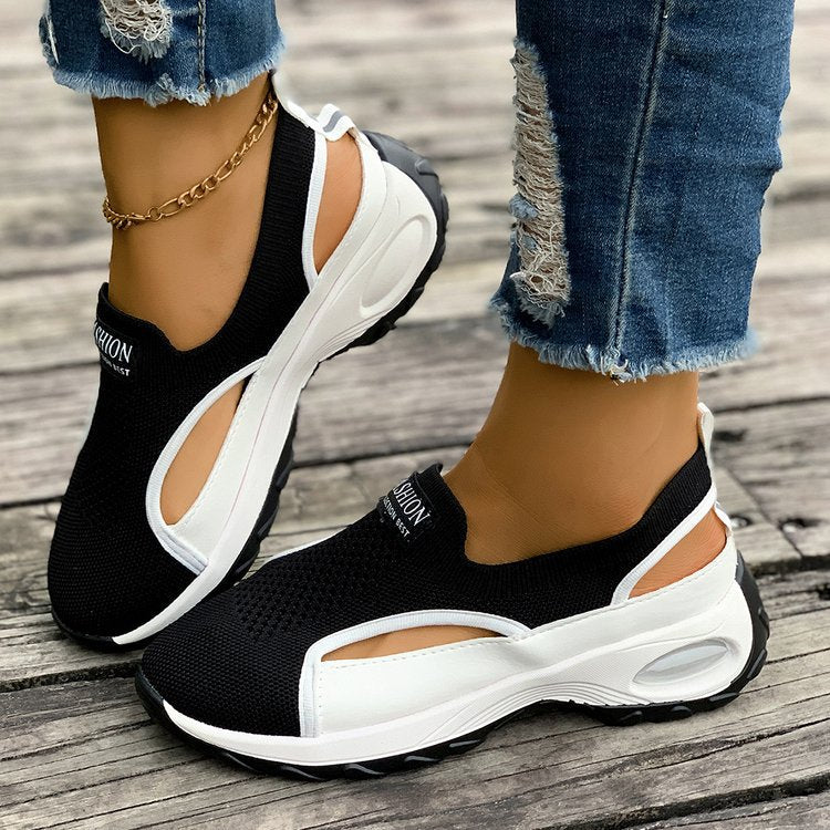 Zapatillas de malla transpirable sin cordones con plataforma