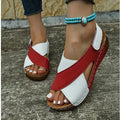 Sandalias de cuña con tiras cruzadas y plataforma, cómodas para el verano