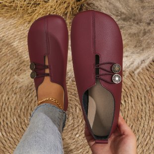 Bailarinas clásicas con tira de botón, cómodas y sin cordones