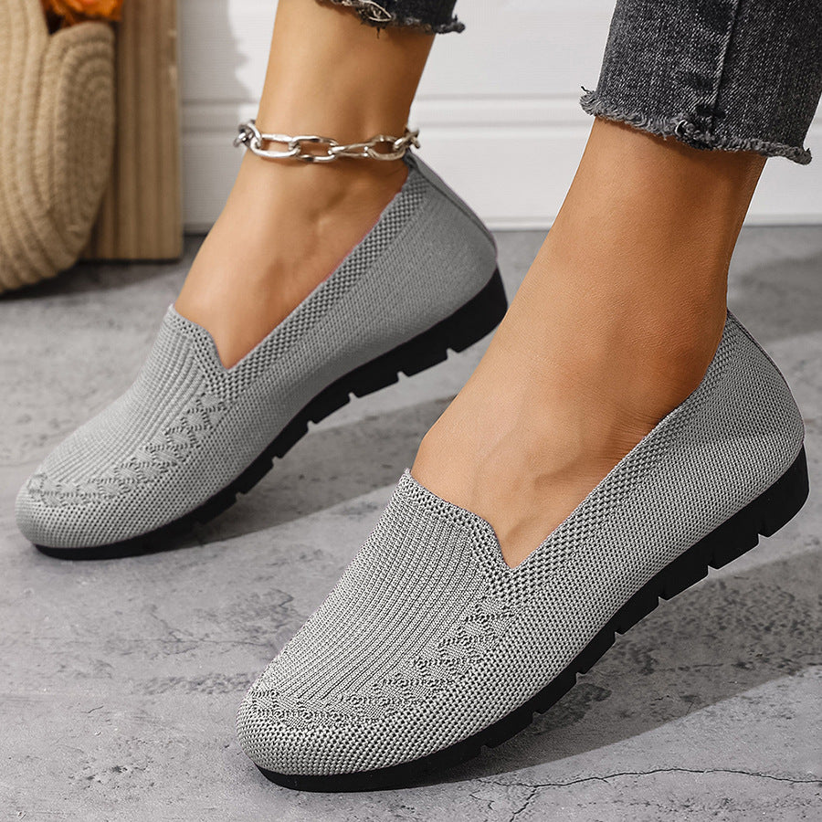 Zapatillas ligeras de punto sin cordones para el día a día