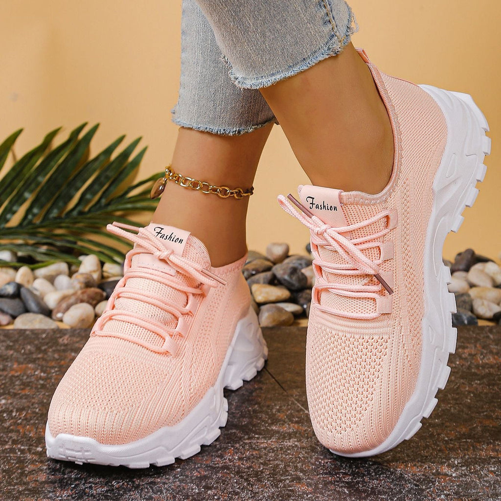 Zapatillas chunky de punto ligeras y transpirables