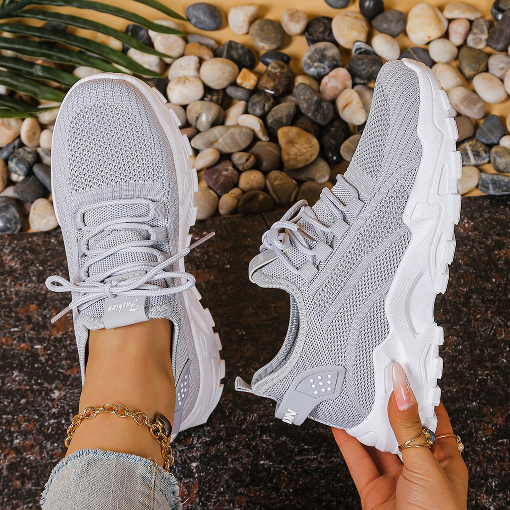 Zapatillas chunky de punto ligeras y transpirables