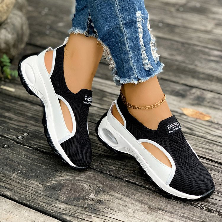 Zapatillas de malla transpirable sin cordones con plataforma