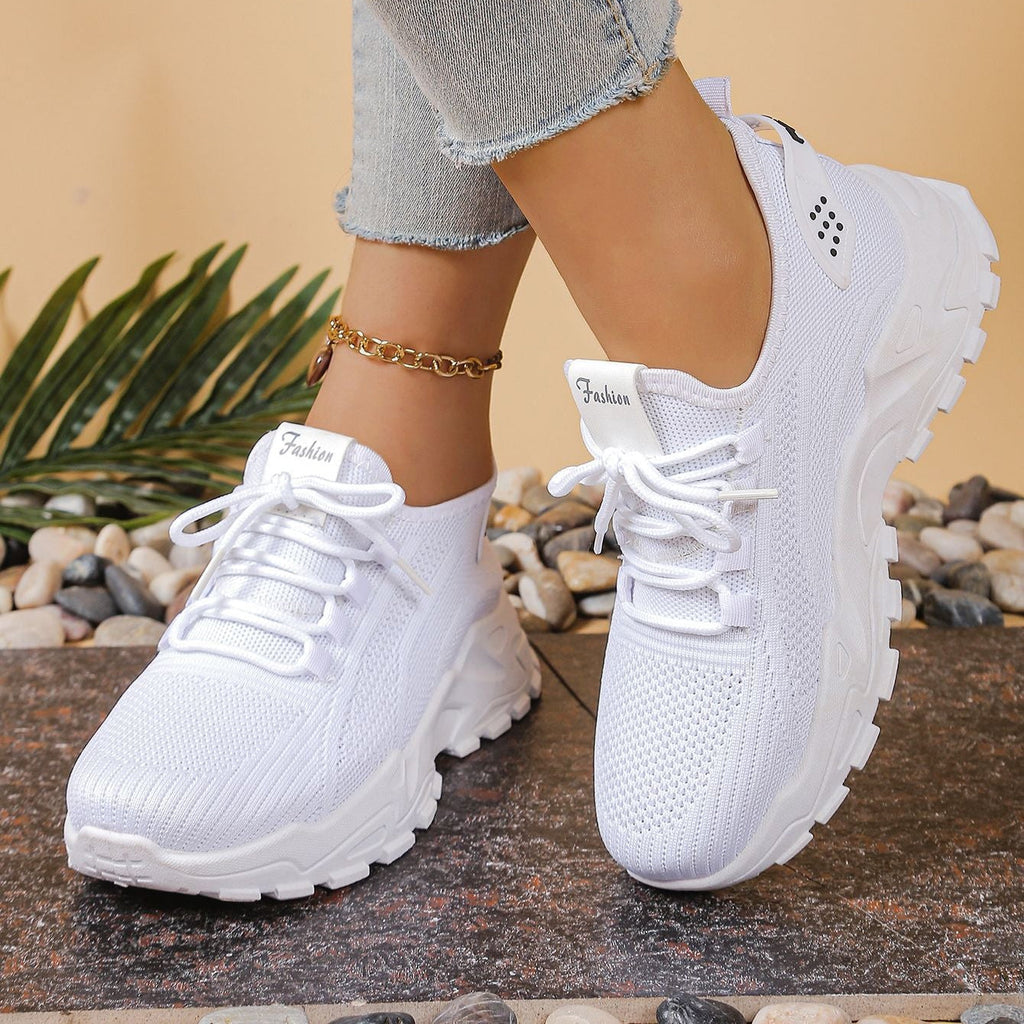 Zapatillas chunky de punto ligeras y transpirables