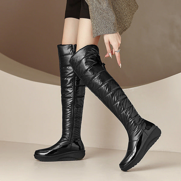 Botas de nieve por encima de la rodilla con lazo