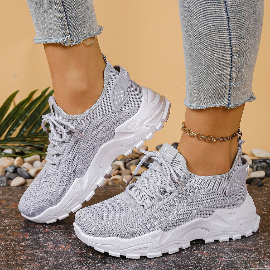 Zapatillas chunky de punto ligeras y transpirables