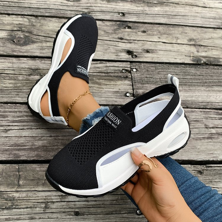 Zapatillas de malla transpirable sin cordones con plataforma
