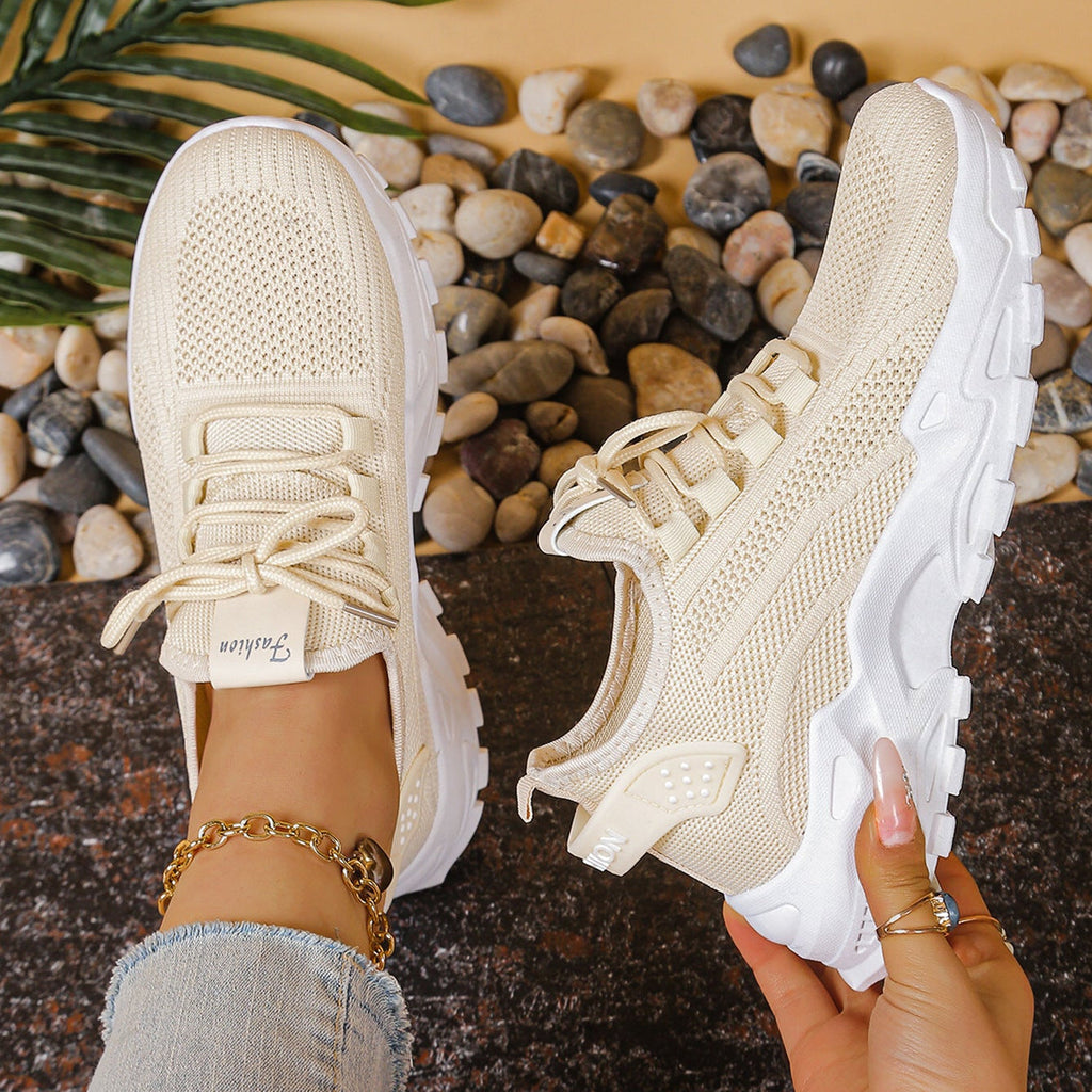 Zapatillas chunky de punto ligeras y transpirables