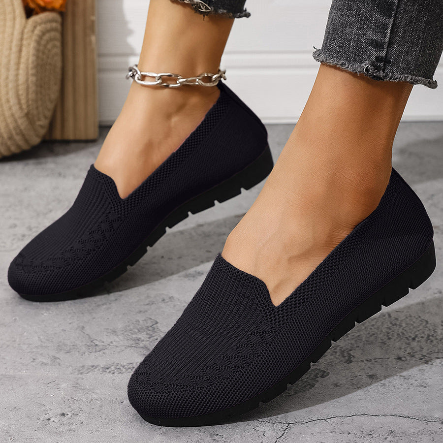 Zapatillas ligeras de punto sin cordones para el día a día