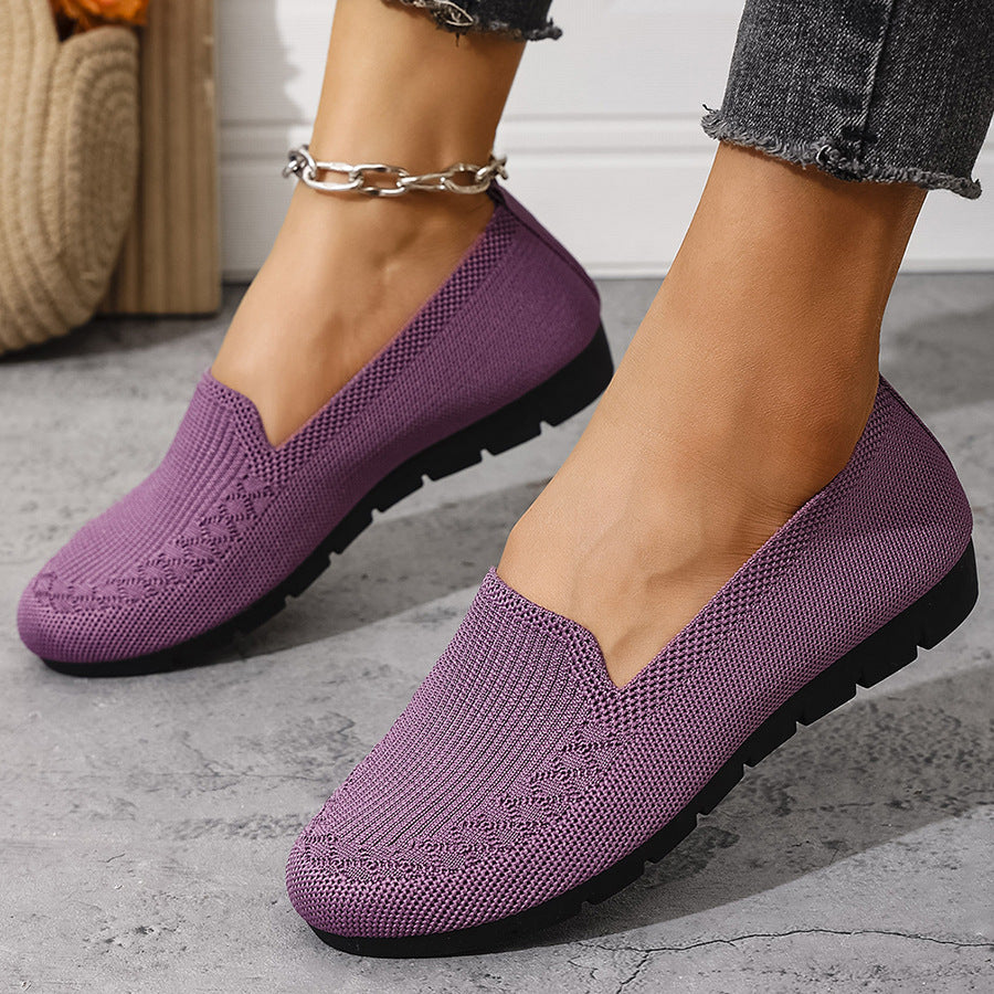 Zapatillas ligeras de punto sin cordones para el día a día
