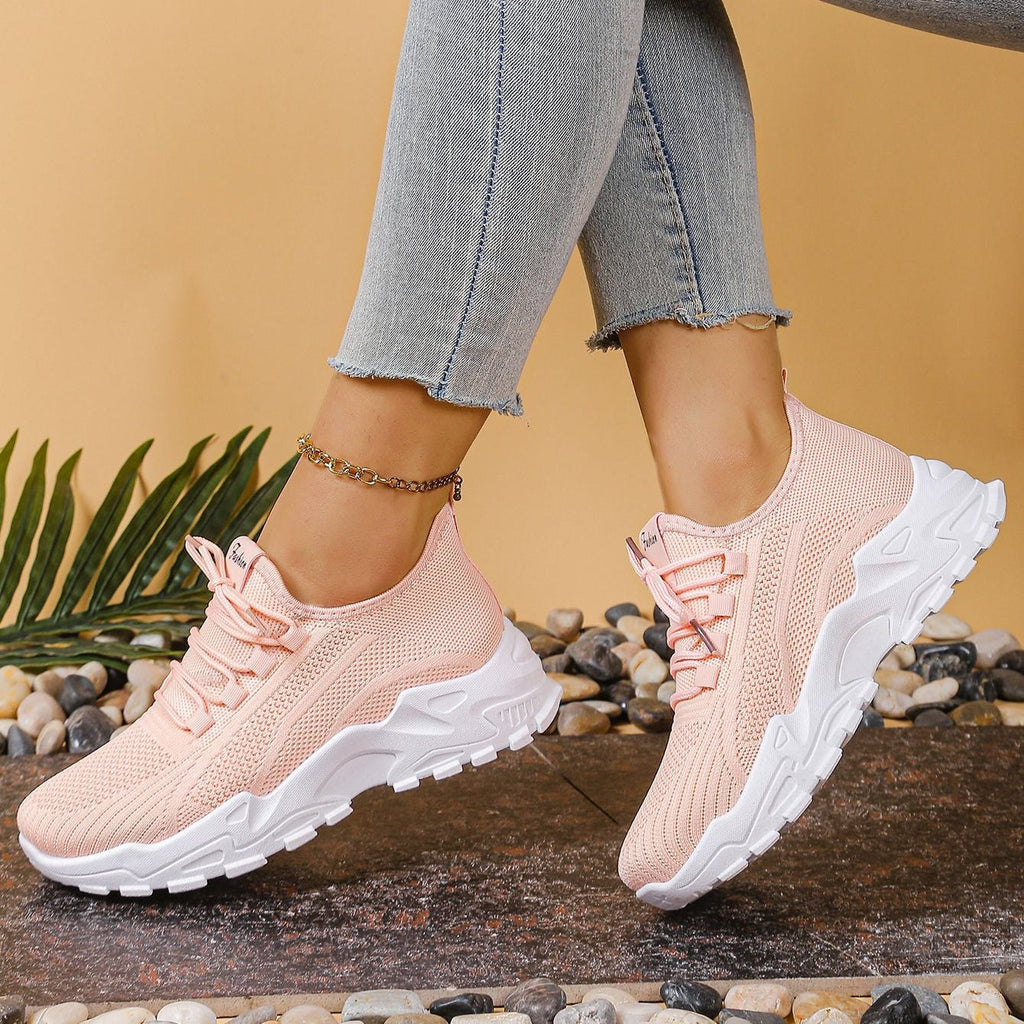Zapatillas chunky de punto ligeras y transpirables