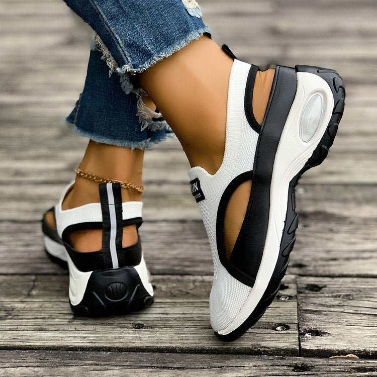 Zapatillas de malla transpirable sin cordones con plataforma