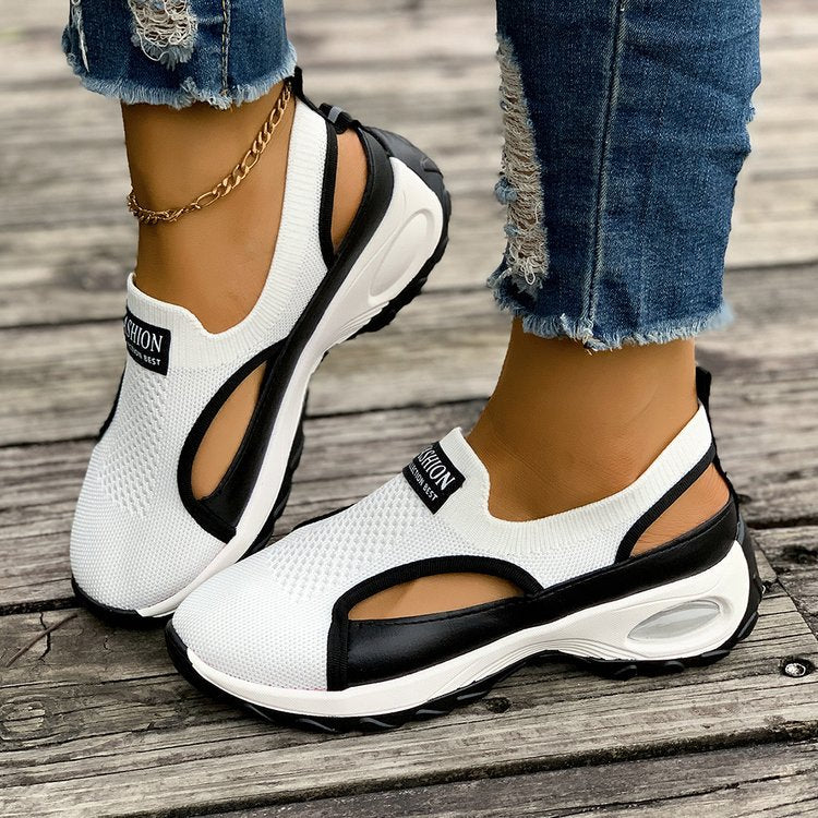 Zapatillas de malla transpirable sin cordones con plataforma