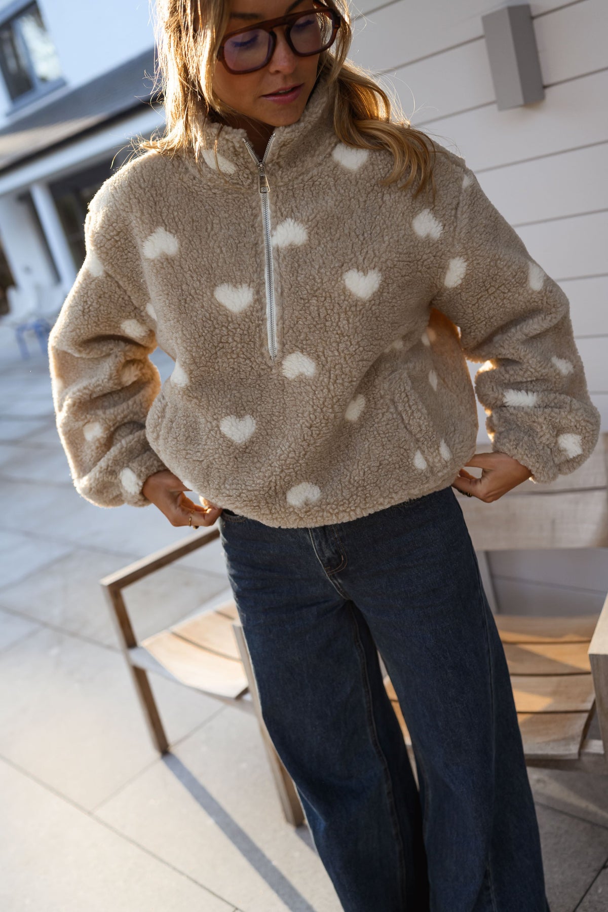 Forro polar Carmen - beige de corazones