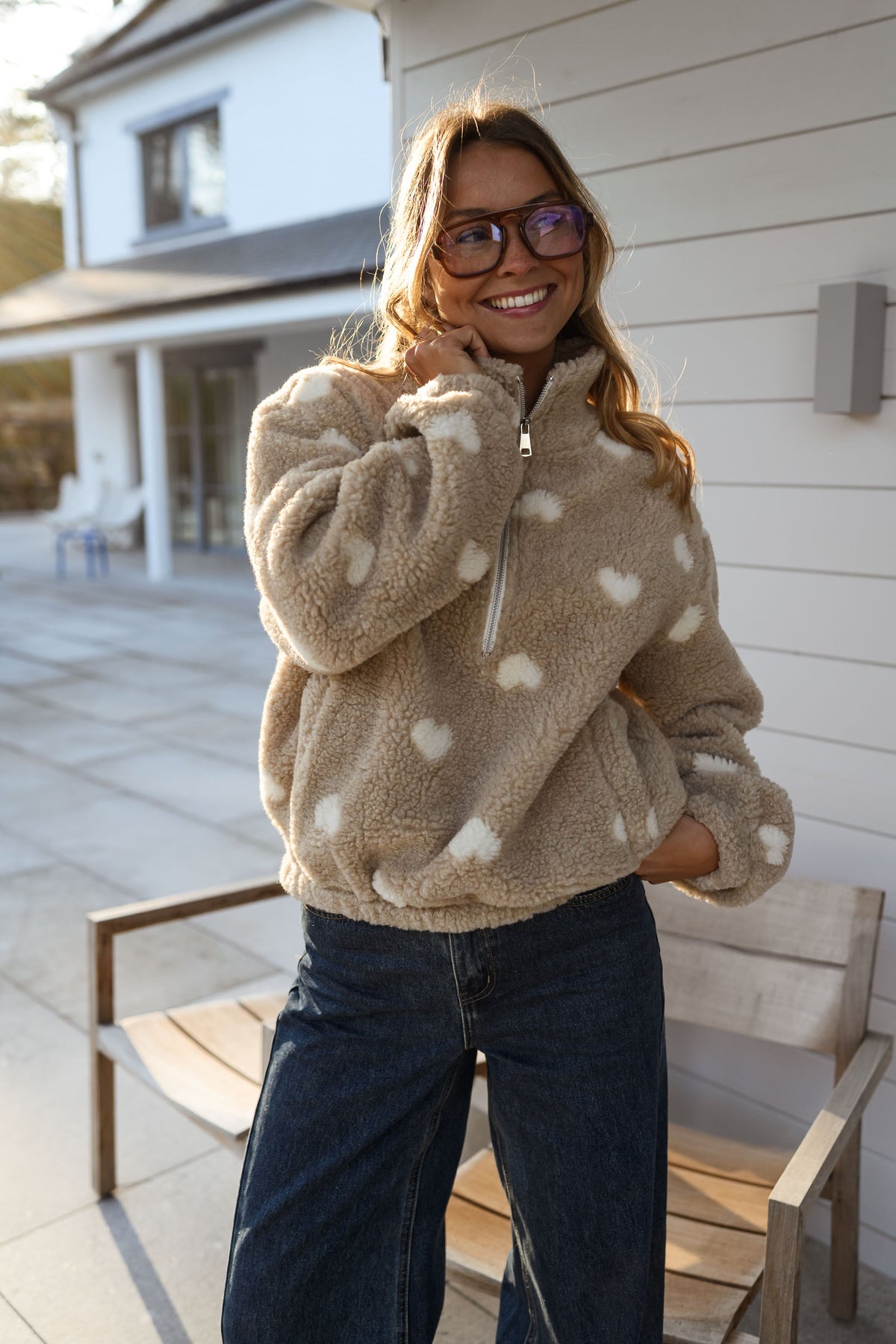 Forro polar Carmen - beige de corazones