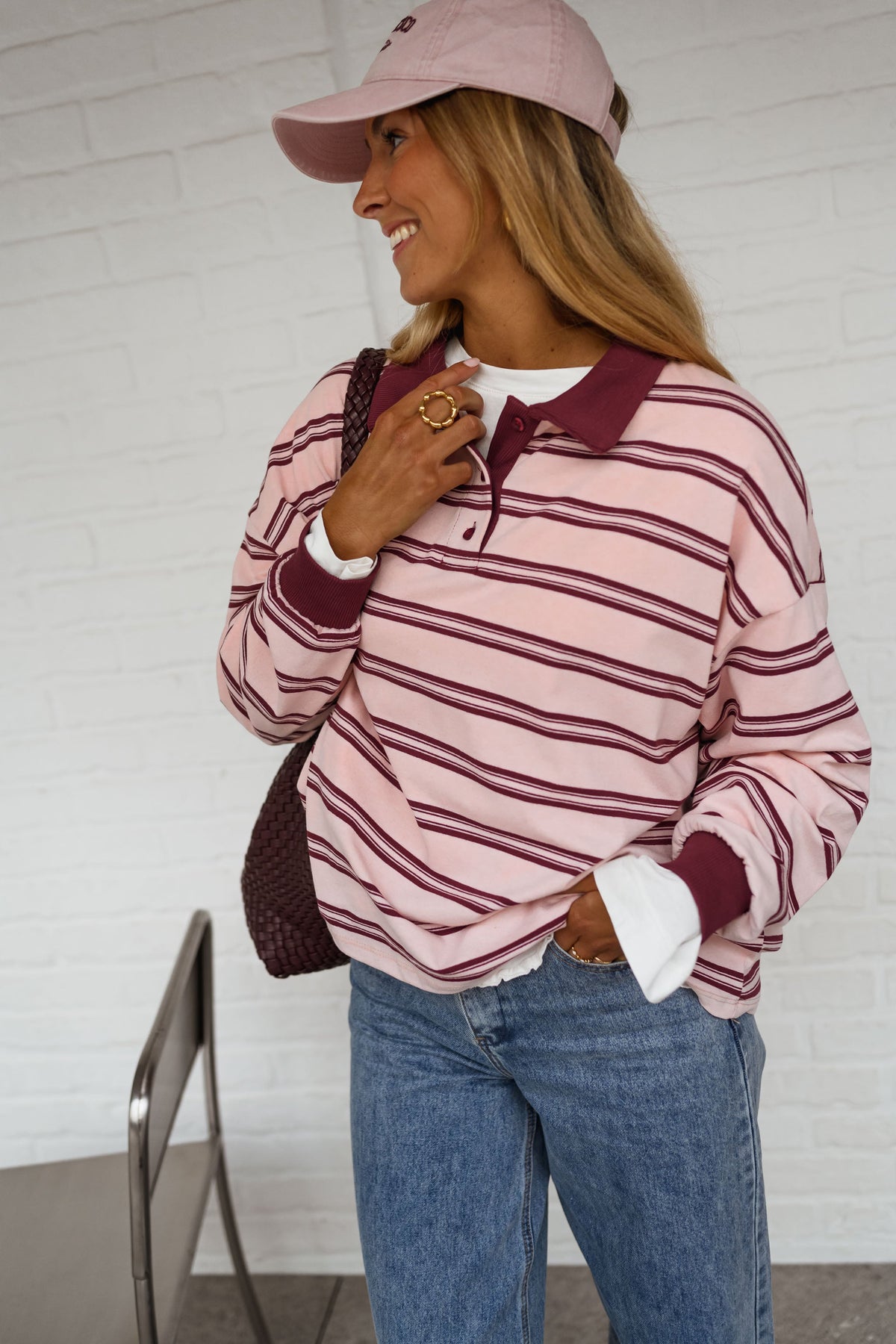Polo Amilia rosa y burdeos