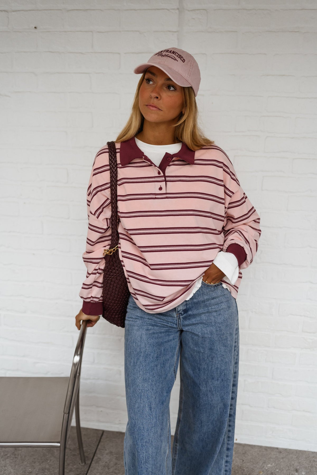 Polo Amilia rosa y burdeos
