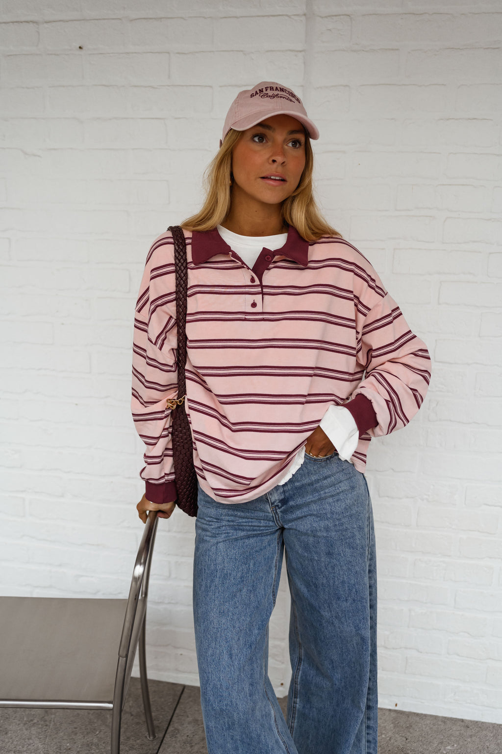 Polo Amilia rosa y burdeos