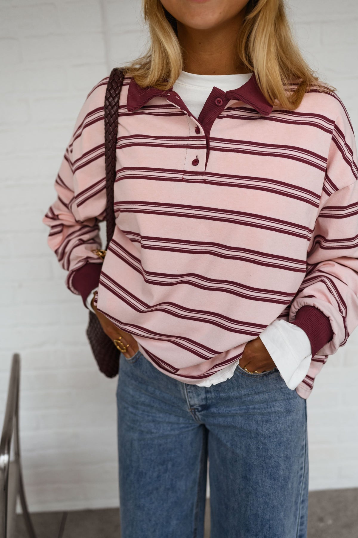 Polo Amilia rosa y burdeos