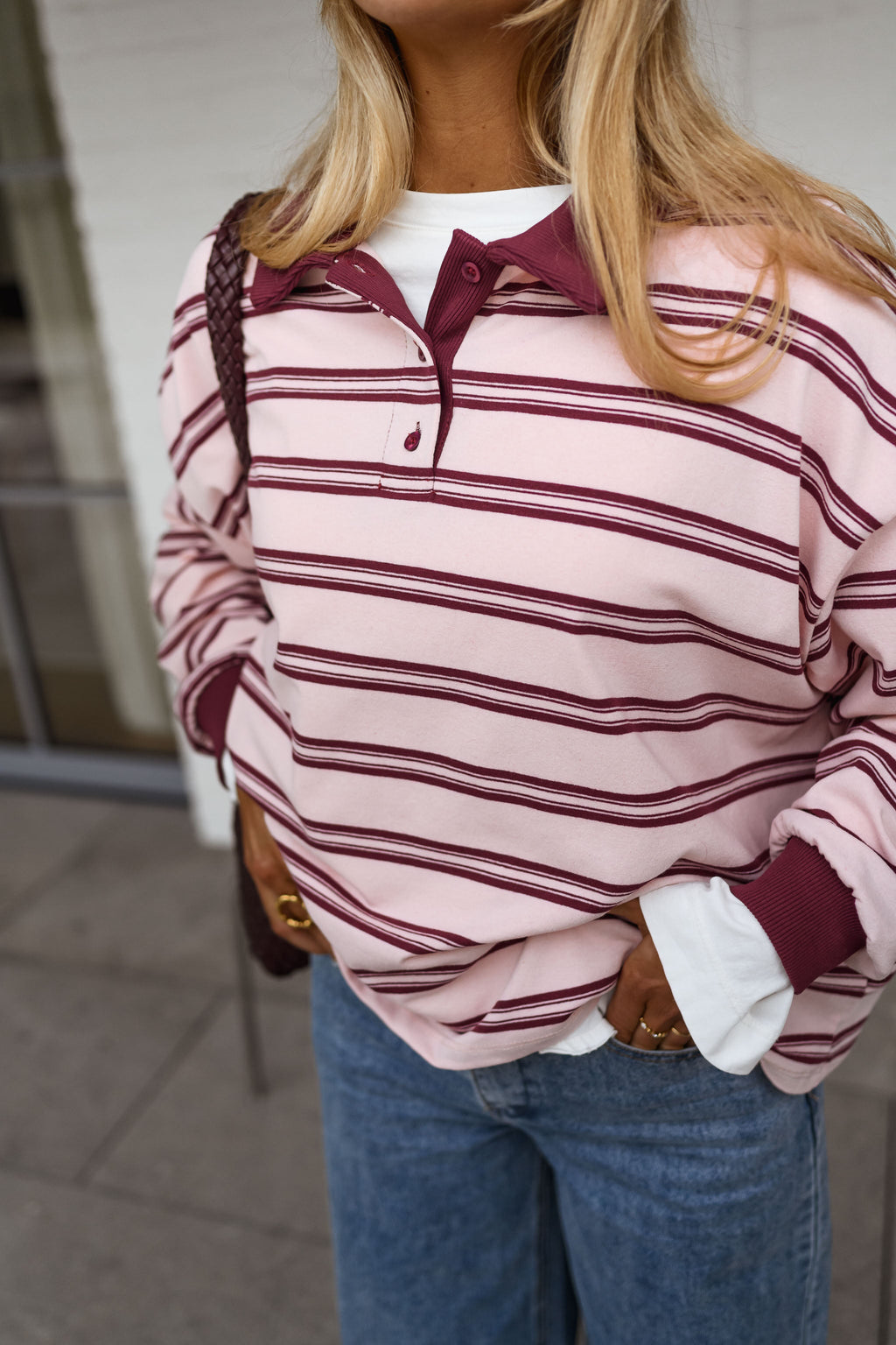 Polo Amilia rosa y burdeos