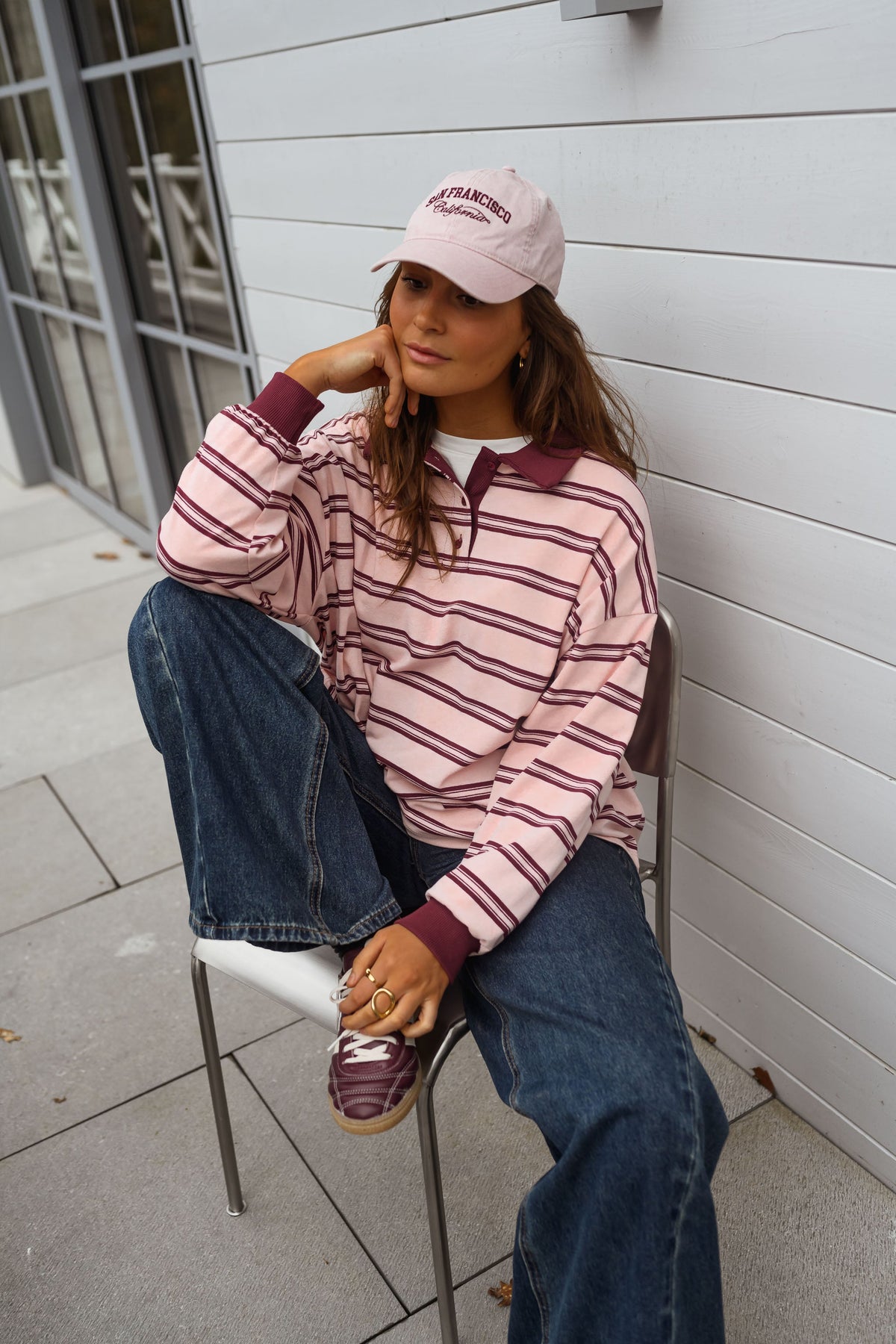 Polo Amilia rosa y burdeos