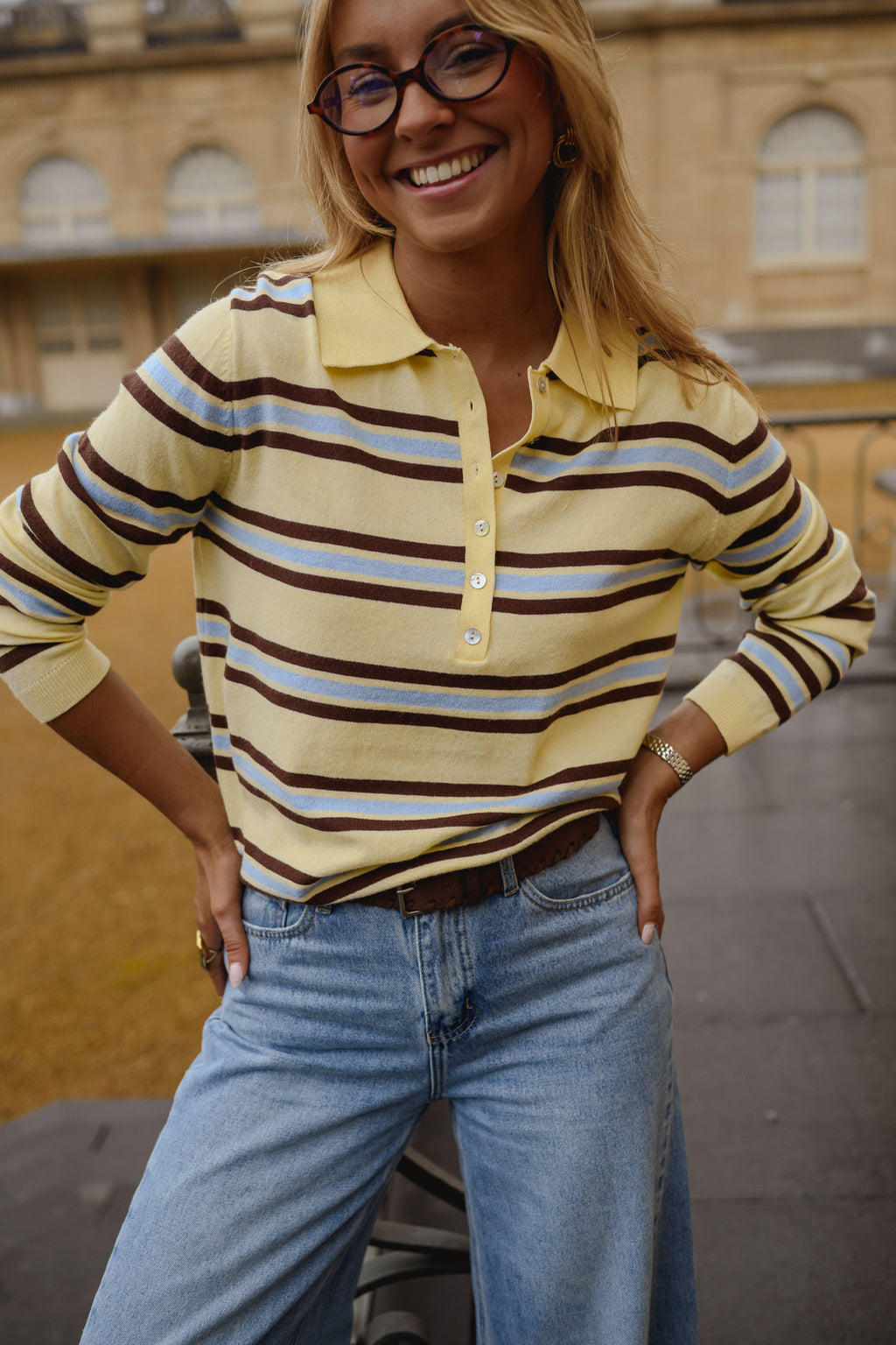 Polo Jules amarillo de rayas
