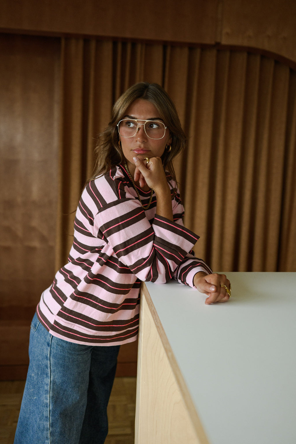Jersey Alexa rosa de rayas